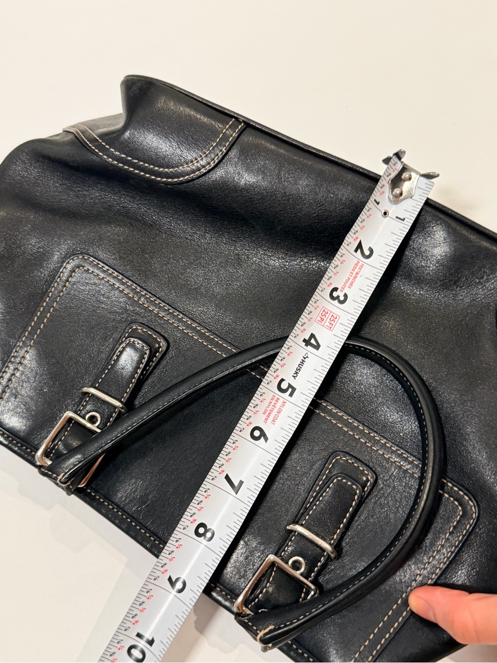 Vintage Coach Black Leather Hampton Satchel Bag Y2K Buckle Shoulder Purse - Picture 15 of 15